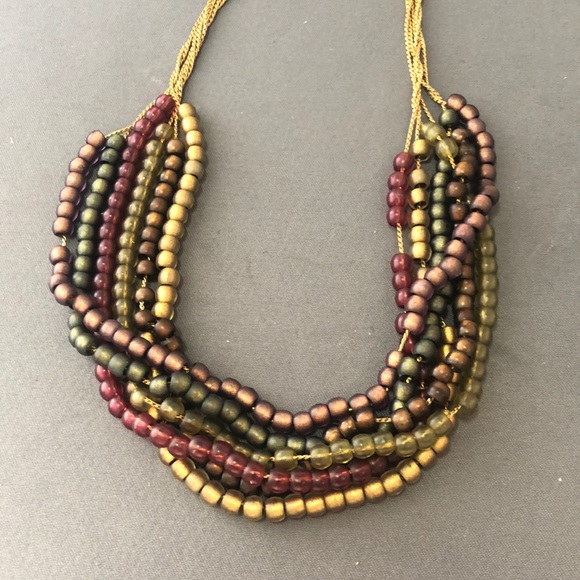 Stacked Bead Multi-Strand Necklace - Picture 1 of 3